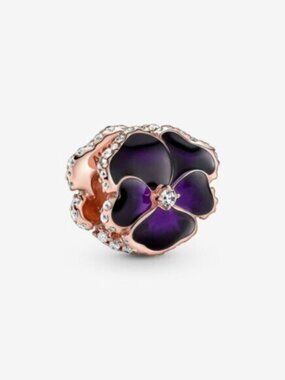 Pandora Deep Purple Pansy Flower Charm